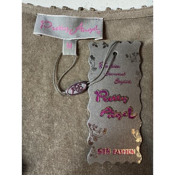 NWT Pretty Angel Blouse Jacket Womens M Lace Rhinestone Embroidery Gypsy Fairy - Picture 8 of 13